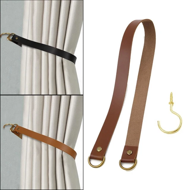 Vintage Tie Backs Leather Tiebacks Curtain Holder Rope Curtain Strap