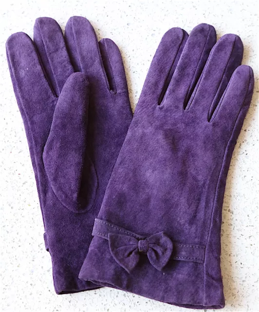 new purple suede gloves - £10