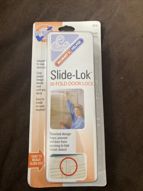 Slide-lok Childproof Bi-Fold Door Lock - mommy’s helper- new in box