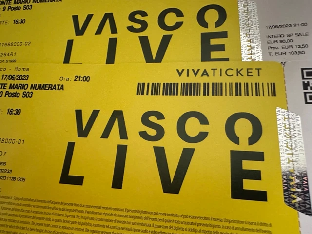2 biglietti concerto Vasco Rossi Roma