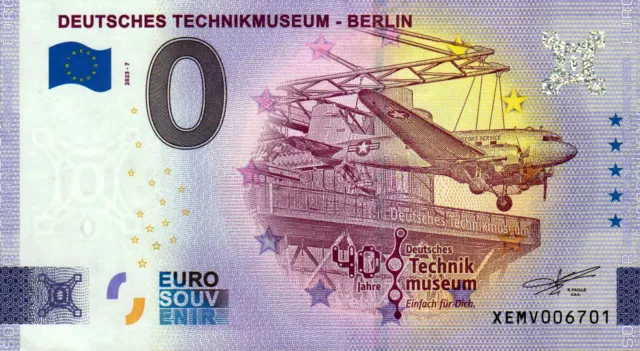 Null Euro Schein - 0 Euro Schein - Deutsches Technikmuseum - Berlin 2023-7