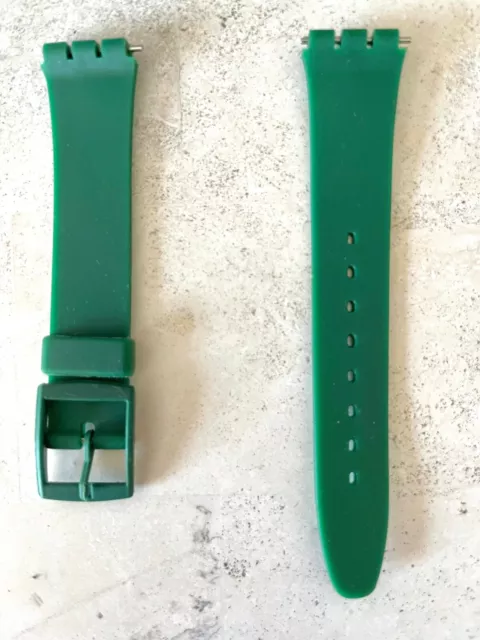 Bracelet Montre Silicone Pour Montre Swatch Vert 17 Mm