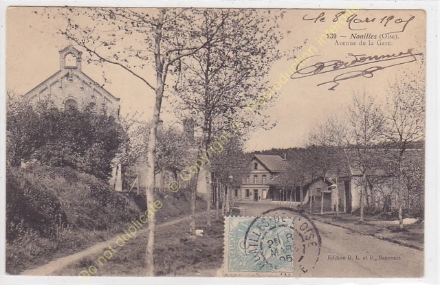 CPA 60430 NOAILLES avenue de la Gare Edit D.L. & P.  ca1905