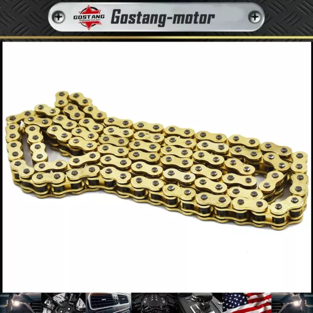 520 x114 ATV Motorcycle 520 Pitch 114 Links With O-Ring Drive Chain Gold Color