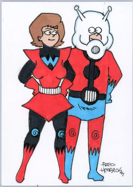 Fred Hembeck Sketch Card: Ant-Man & The Wasp, Avengers (Marvel)