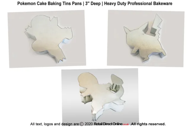 Pokemon Shape Novelty Cake Baking Tins Pans Bakeware Professional Deep 3''
