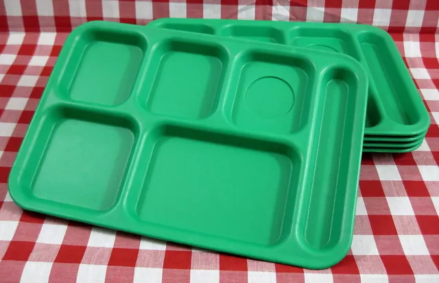 (4) CAMBRO - 6 Compartment Cafeteria Trays - Camping Picnic Patio Lunch Day Care