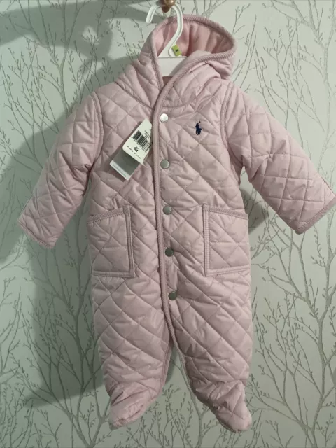 Polo Ralph Lauren Baby Hooded Bunting Snowsuit Barn Pink 3M