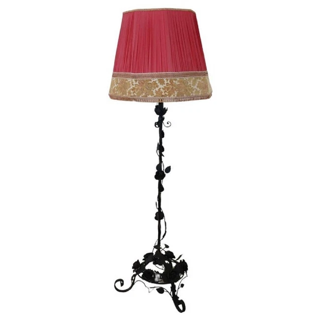 Lustre Art Nouveau Ancien En Fer - Italie XXe Siècle - Original Avec Certificat