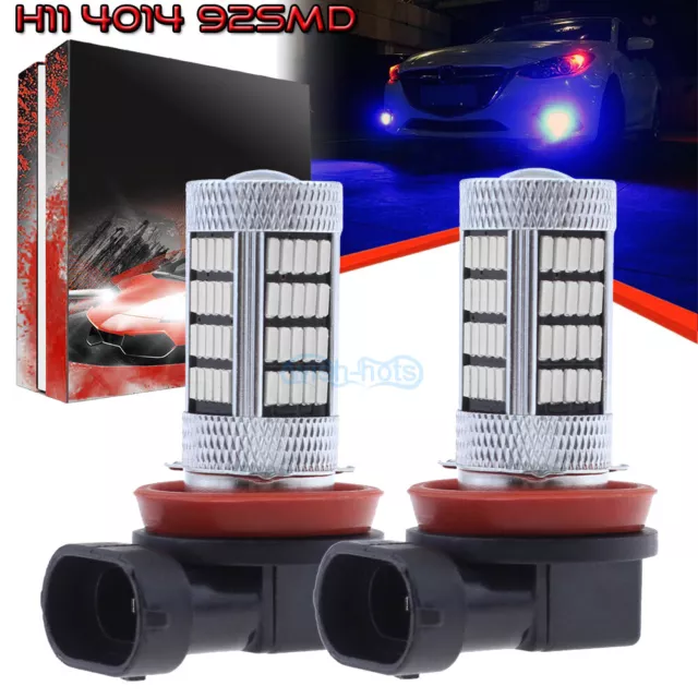 2Pcs H11 H8 H9 H16 4014 92SMD LED Fog Lights Conversion Kit Super 10000K Blue