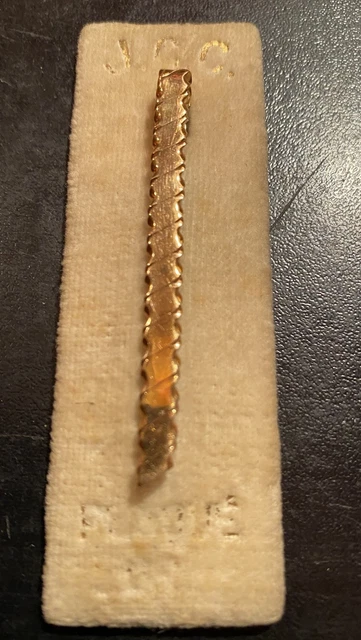 Barrette Épingle à Cravate Dorée en Laiton avec Chaînette - Élégante et