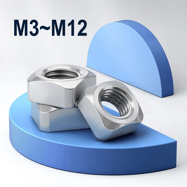 M3 M4 M5 M6 M8 M10 M12 Square Nuts Metric A2 304 Stainless Steel Square Nuts