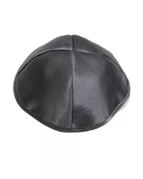 Israel - 20 cm Dunkelgraue Satin Kippa Kippah Yarmulke