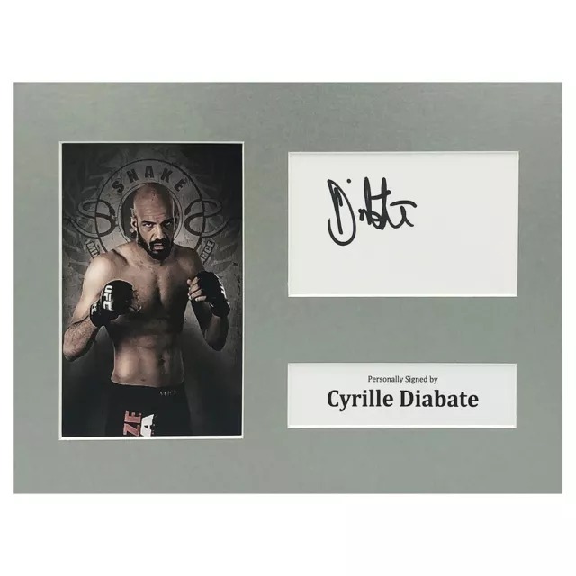 Signed Cyrille Diabate Photo Display - 12x8 UFC Icon +COA