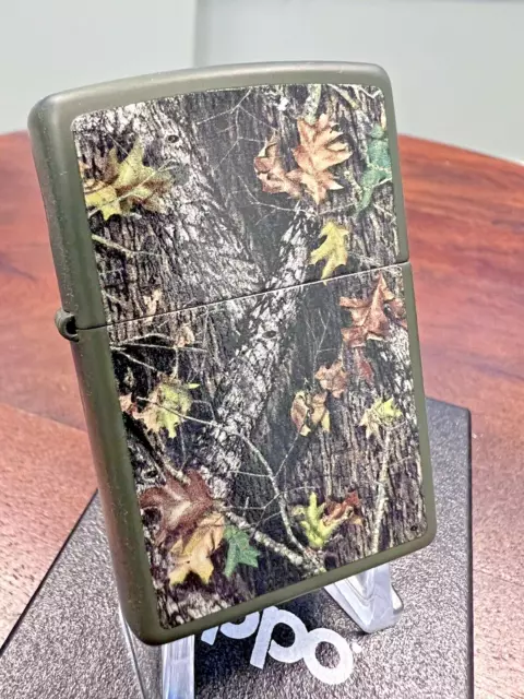 Zippo Windproof Lighter MOSSY OAK Camouflage Green Matte NEW IN BOX FAST POST