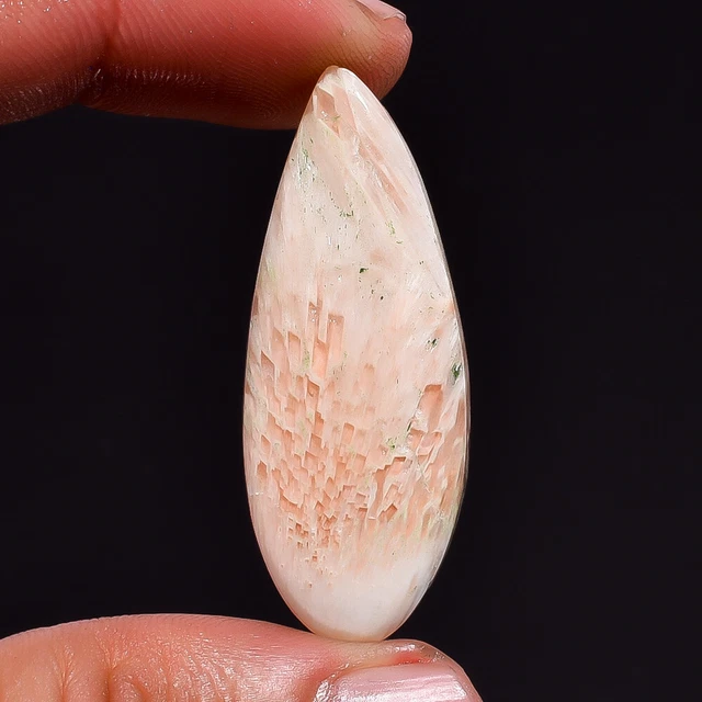 100% Natural Scolecite Fancy Cabochon Loose Gemstone 23.5 Ct 40X16X6 mm AAS-4460
