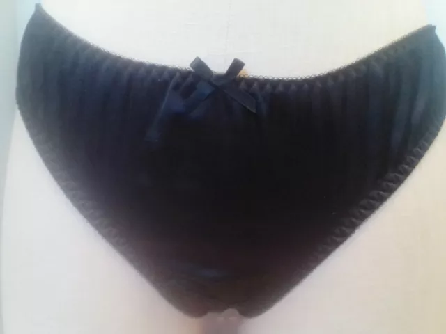 NWOT. Victoria's Secret Panty. Bikini. Black Satin Sheer Feather. Detachable. L