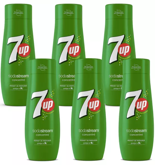 Sodastream Lot de 6 Concentrés 7UP – 100% du Goût Original – Avec Bouchon Doseur