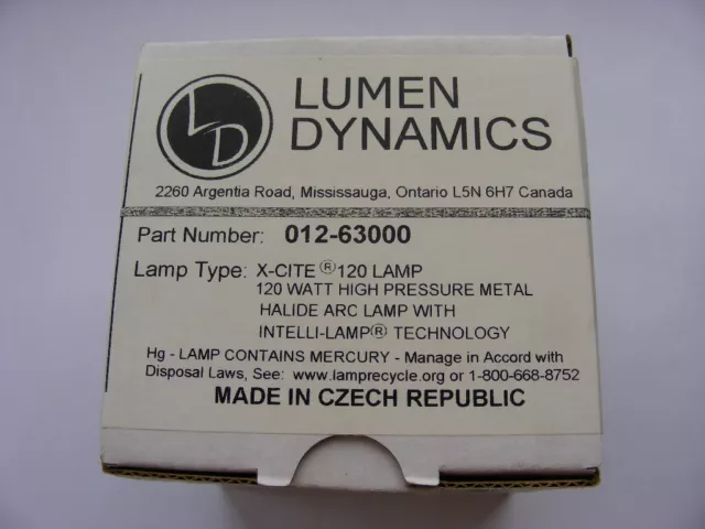 Lumen Dynamics 120W Lamp 012-63000R for X-Cite Excelitas LDGI, New Sealed