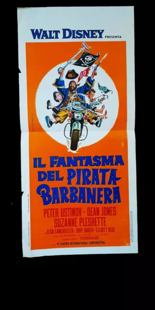Locandina IL FANTASMA DEL PIRATA BARBANERA Stevenson Ustinov Jones Poster L28