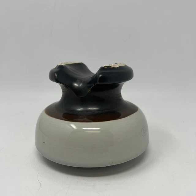 Large Vintage Antique Chance 3 Tier Mushroom Porcelain Insulator In Grey & Brown 3