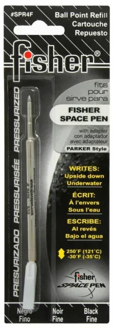 Fisher Space Pen Refills SPR4F Pressurized Cartridge Black Ink Fine Point OEM