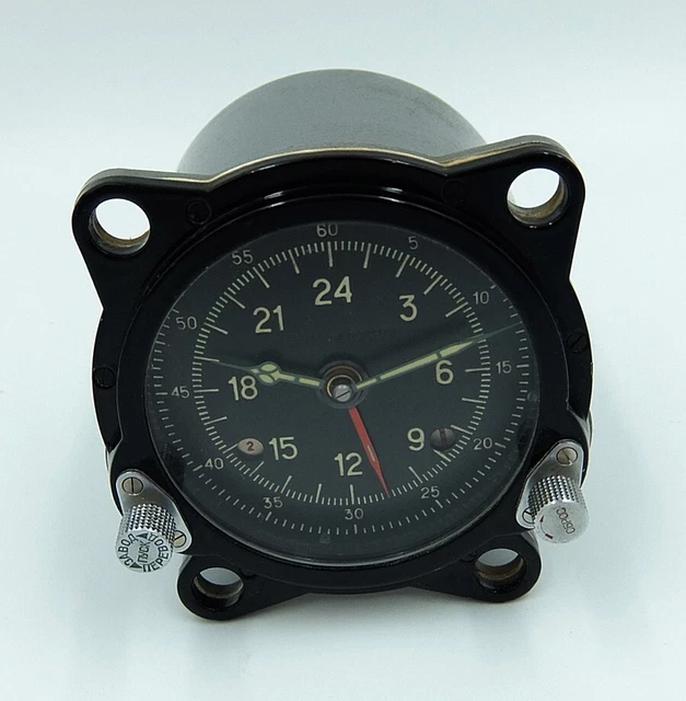 129-ChS 55M Russian USSR Military AirForce Aircraft Cockpit Clock Achs-1 #402394