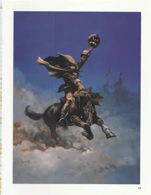 1996 full Color Plate "Headless Horseman 1 & 2" Frank Frazetta Fantastic Print