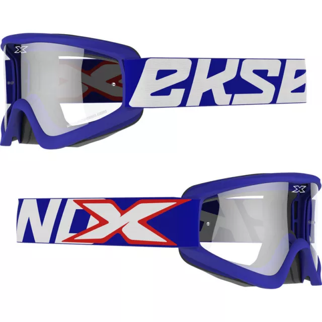 NEW EKS Brand MX GOX OTG Blue Clear Off Road Motocross Dirt Bike Goggles