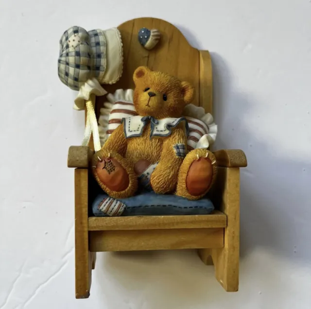 Teddy Bear Figurine Wooden Miniature Chair Farmhouse Resin Dolls Furniture