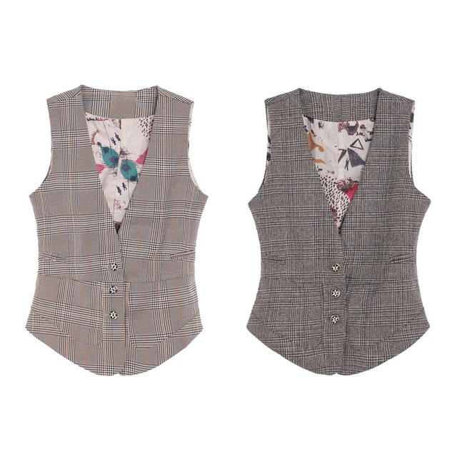 Damen Anzugweste Ärmellos - Business Casual V-Ausschnitt Weste