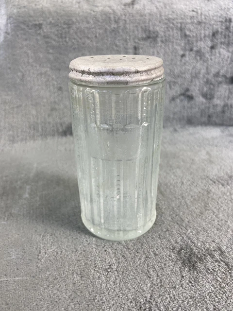 Vintage HOOSIER Sellers Ribbed 4" SPICE JAR with original lid
