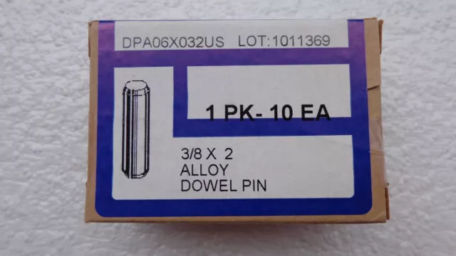 TEN 3/8"x 2 DOWEL PINS, 4140 ALLOY STEEL - BRIGHT FINISH MILITARY SPEC. (10 pcs)