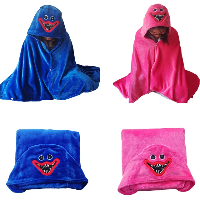 Coperta con cappuccio Poppy Playtime Huggy Wuggy per dormire campeggio trapunta tappetini Natale