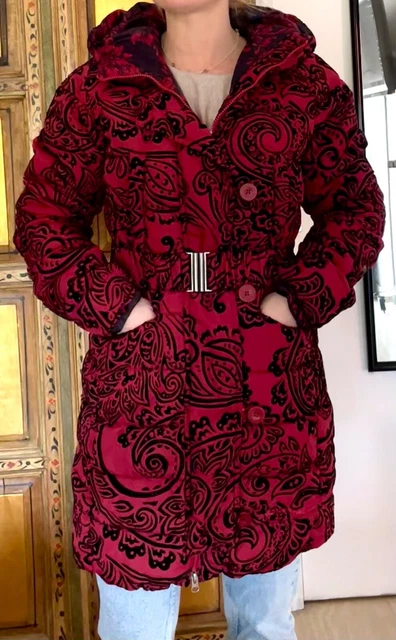 Manteau Femme Desigual Réf 19SWEWXI Rouge - Coupe-vent, Doublé, Mi-long, Neuf Avec étiquettes