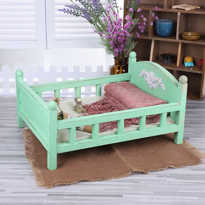 Hvoz Baby Posing Lettino Scaffale Fotografico Lettino in Legno Bambino Regalo Foto Prop Posing Portatile Durevole Fotografia Rosa 