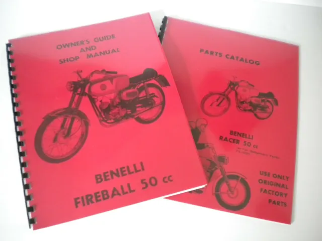 1960's Benelli Fireball 50 Motorcycle Shop Service & Parts Manual-New