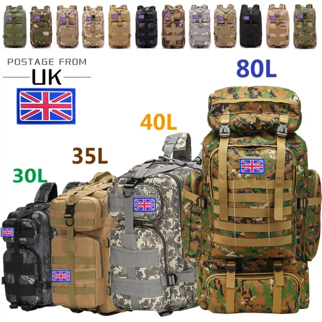 30L 35L 40L 80L 120L MILITARY TACTICAL Army Backpack Rucksack Camping Hiking Bag 17.99 PicClick UK