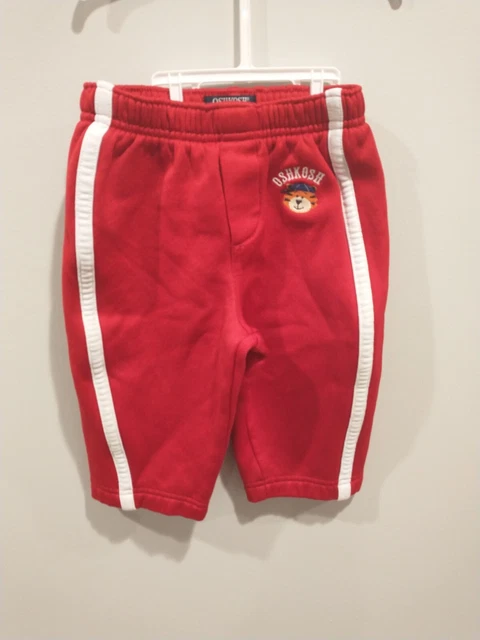 OSHKOSH Vintage Infant 12 month Athletic Pants 2000 Y2K flared red poly