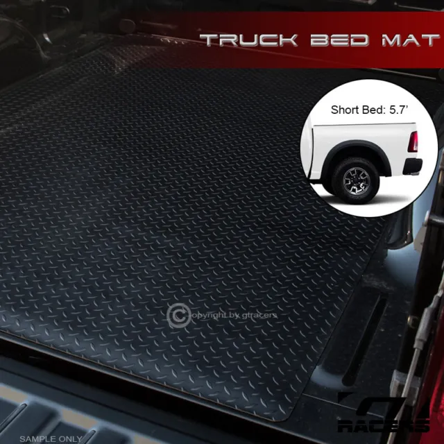 For 2002-2018 Ram Rambox 5.7' Black Rubber Diamond Truck Bed Trunk Rug Floor Mat