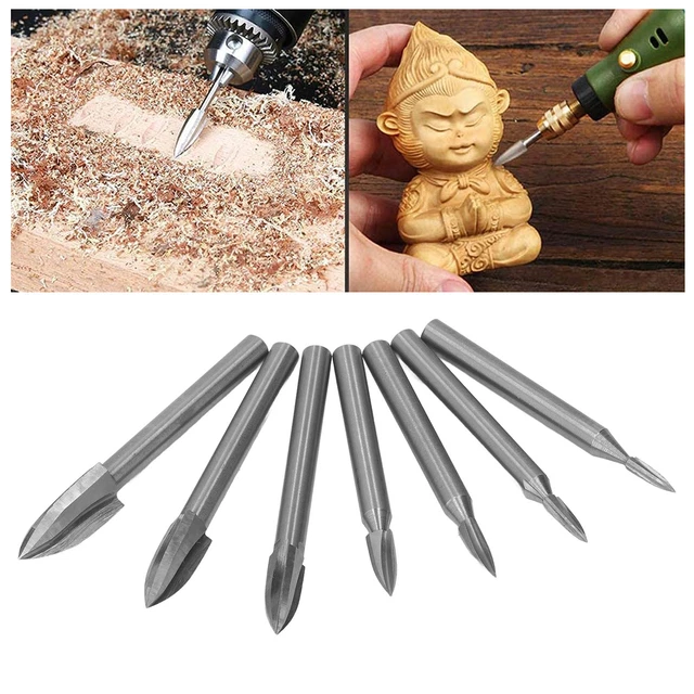 6mm Shank Engraving Drill Bit 7PCS Wood Carving Engraving Drill Bit Wood Crafts