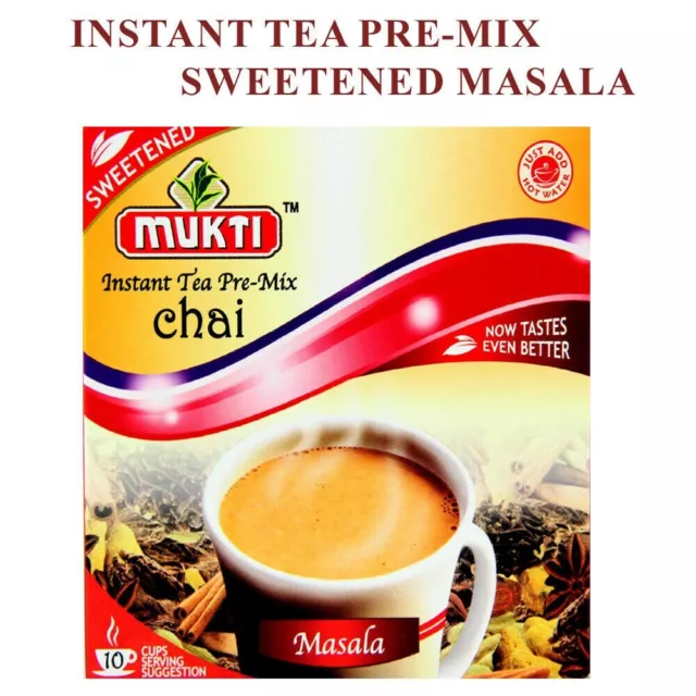 Mukti Masala Tea Instant Pre Mix Sweetened (One pack of 10 Sachets) UK Made