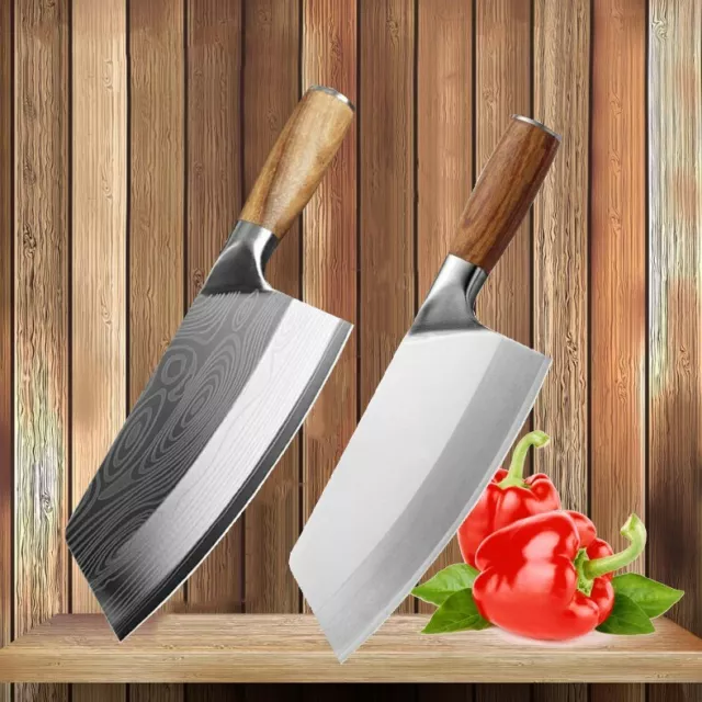 Kitchen Knife Stainless Steel Damascus Asian Chef Butcher Cleaver Chopping Meat