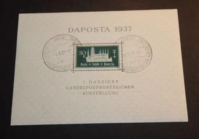 DANZIG Block 1  DAPOSTA 1937 mit entsp. Sonderstempel