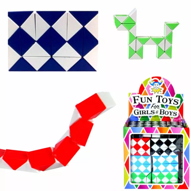 Mini Snake Puzzle Magic Cube Twist Fidget Toy Boys Girls Kids Party Bag Fillers