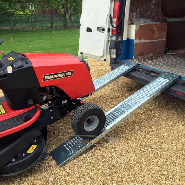 PAIR Steel Ramps 1.85m 400kg LAWNMOWER RIDE ON SCOOTER ACCESS RAMPS 2