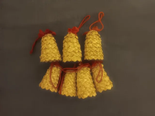 Straw Bells Holiday Christmas Ornaments