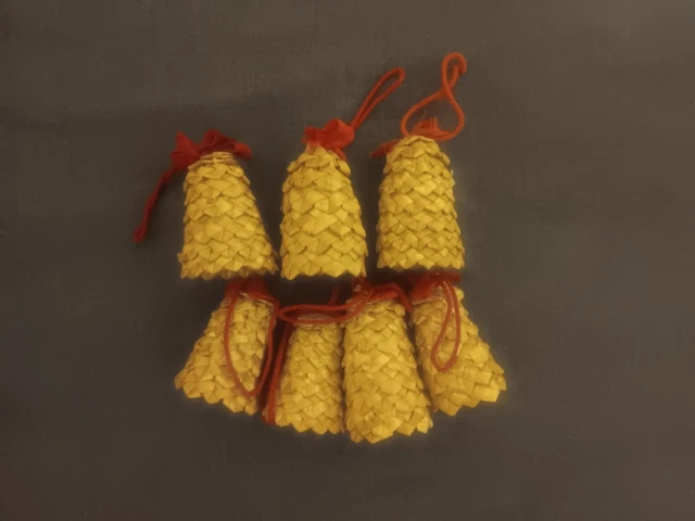 Straw Bells Holiday Christmas Ornaments