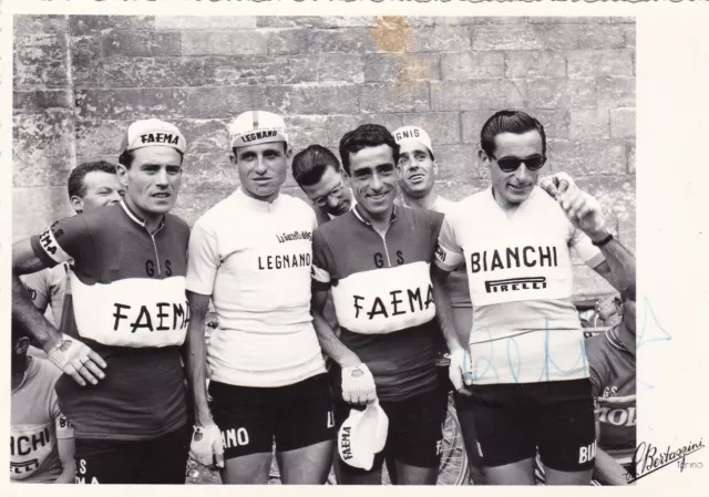 Ciclismo/Cyclisme Foto/Cartolina F. COPPI sq. Bianchi/Pirelli anni '50 Autografo