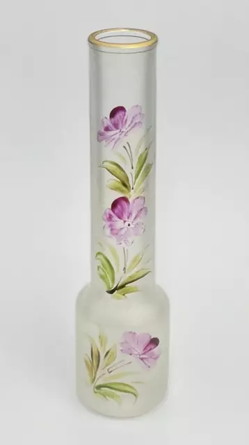 Jarrón Florero para una Sola Flor Firmado Wan A Turin Cristal Mate Pintada Y Oro